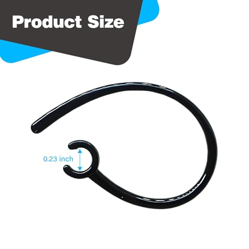 12Pcs Ear Hooks for Bluetooth Earpiece Universal Adjustable Hookz Clips Mount Over The Earbuds Small Replacement Earhook Accessories Clip Holders for Earbud Bud Ears(Black)