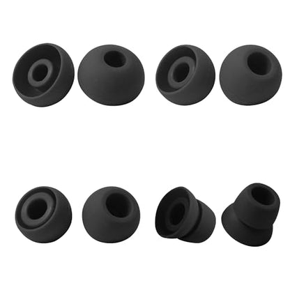 hopopwer Replacement Silicone Earbuds Tips for Powerbeats 3 Powerbeats 2, 4 Pairs Earbuds Silicone Ear Tips Set - Small, Medium, Large and Double Flange (Black) - color: Black without Pen