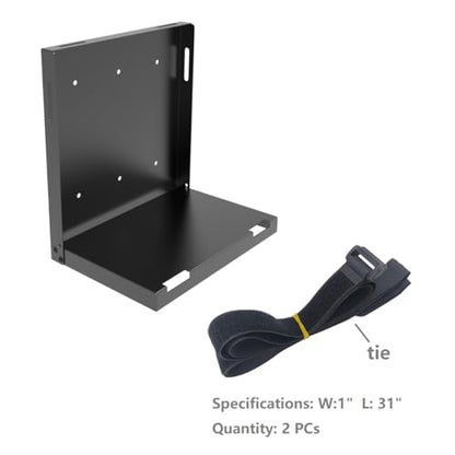 Universal Computer Wall Mount Bracket 10.7" H x 7" W x 9.8" D | Adjustable Strap Steel Computer Case Open Frame Holder for CPU, UPS, Computer Cases or Other Electronic Devices
