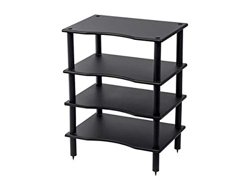 Monolith 4 Tier Shelf Audio Stand - Open Air Storage, Modular Design, Sturdy, Compatible with Bose, Polk, Sony, Yamaha, Pioneer and Others, Black - color: Black, size: Regular