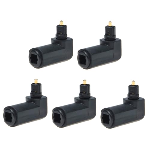 MERRYHAPY 5pcs Fiber Optic Adapter SMA Male to Female Right Angle Audio Adaptor Plated for Tight and Congested Areas