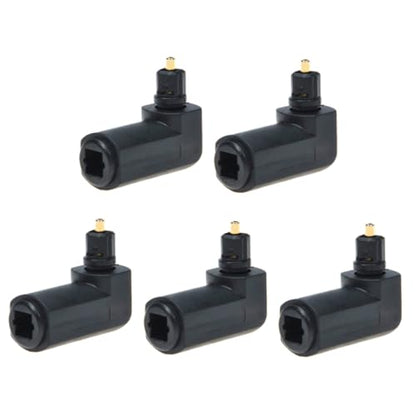 MERRYHAPY 5pcs Fiber Optic Adapter SMA Male to Female Right Angle Audio Adaptor Plated for Tight and Congested Areas