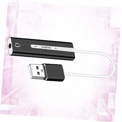 OSALADI 2pcs USB Sound Card Track for Computer Mic Earphone Support Play Volume Long-