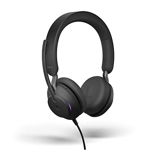 Jabra Evolve2 40 MS Wired Headphones, USB-A, Stereo, Black – Telework Headset for Calls and Music, Enhanced All-Day Comfort, Passive Noise Cancelling Headphones, MS-Optimized with USB-A Connection - size: Microsoft Teams, style: Stereo (USB-A)