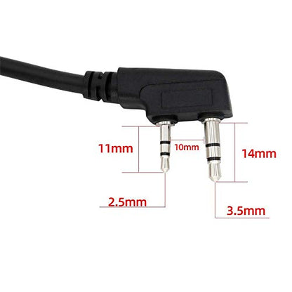 AngelReally U94 PTT Military Adapter Mobile 2 Pin 7.0mm Plug Push to Talk for Kenwood/Baofeng Radio