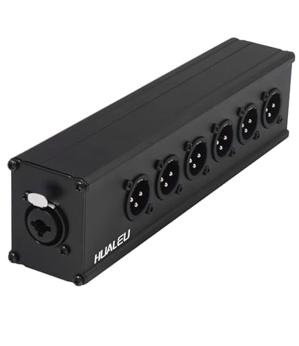 3Pin XLR & 1/4 TRS Female to 6 XLR Male 1 in 6out Splitter Adapter,Balanced Parallel 6Way XLR Single Input to six Output Connection Adapter for Mixer, Microphone, Audio Player, Audio decoder - color: XLR 1F TO 6M