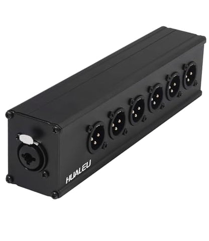 3Pin XLR & 1/4 TRS Female to 6 XLR Male 1 in 6out Splitter Adapter,Balanced Parallel 6Way XLR Single Input to six Output Connection Adapter for Mixer, Microphone, Audio Player, Audio decoder - color: XLR 1F TO 6M
