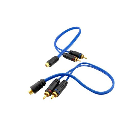 ORION Cobalt CRY2M (1 Foot) RCA Y Adapter 1 RCA Female to 2 RCA Male Stereo Car Audio | Splitter Cable for Amplifiers, Hi-Fi Systems, Speakers, Home Theater, Subwoofers (2 Pack) - style: 1 FEMALE - 2 MALE