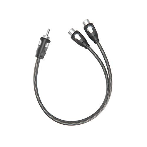 1ft RCA 1 Male to 2 Female Audio Speaker Y Adapter Splitter Cable | 2 Pack - color: 2F1M
