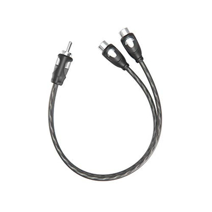 1ft RCA 1 Male to 2 Female Audio Speaker Y Adapter Splitter Cable | 2 Pack - color: 2F1M