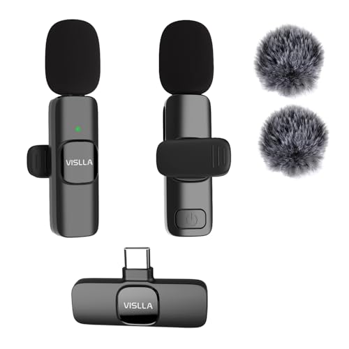 Wireless Lavalier Microphone for iPhone 15/16/17 Series, iPad and Android Devices, Noise Cancelling,Bluetooth Mini Lapel Microphone for Vlogging/YouTube/Live Streaming/Tiktok/Interview