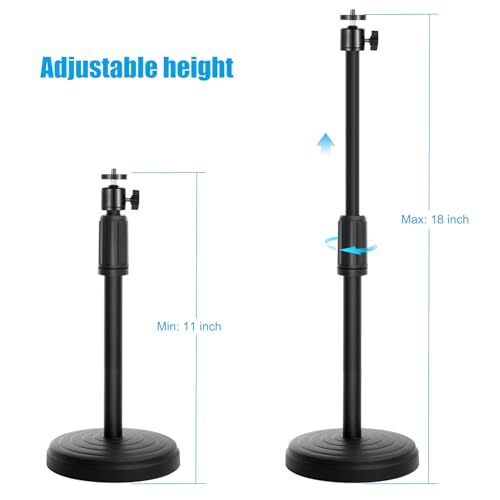 Webcam Stand for Desk, 18 Inch Webcam Tripod Computer Camera Stand with Phone Holder Desktop Web Cam Mount for Logitech C920 C922 C925e C922x C930e C930 C615 and BRIO - size: 18 inch
