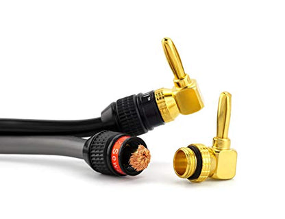 Sewell Deadbolt Right-Angle Banana Plugs, 6 Pairs Quick Connect Gold Plated Speaker Plugs 90 Degree - size: 6 Pairs, style: Deadbolt Right Angle