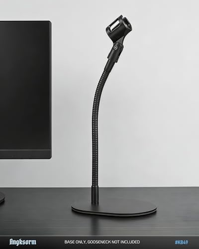 KB49 Low Profile Mic Stand Base, 5/8-27 Thread, 1/4-20 and 3/8-16 Adapters | Mic Stand Base, Desktop Microphone Stand Base, Flat Metal Base Plate, Gooseneck Mount - size: #KB49 - 1PCS