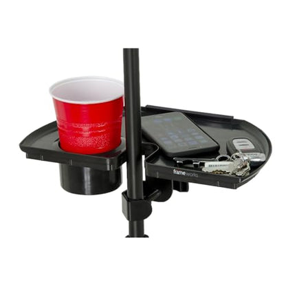 Gator Frameworks Microphone Stand Accessory Tray with Drink Holder and Guitar Pick Tab, 12" x 7" (GFW-MIC-ACCTRAY) (Pack of 6) - size: 12" x 7" Standard Tray - 6 Pack, style: Standard Tray