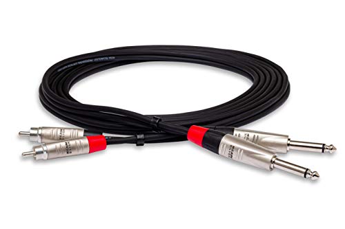 Hosa HPR-020X2 Pro Stereo Interconnect Cable - Dual REAN 1/4-inch TS Male to RCA Male - 20 foot - size: 20 Feet, style: HPR-020X2