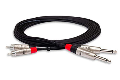 Hosa HPR-020X2 Pro Stereo Interconnect Cable - Dual REAN 1/4-inch TS Male to RCA Male - 20 foot - size: 20 Feet, style: HPR-020X2