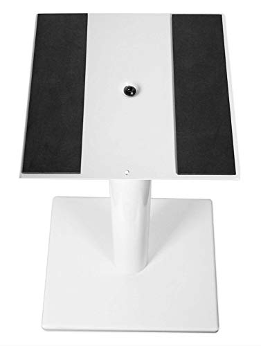 Rockville RS21W V2 Pair 21" Steel Bookshelf Speaker/Monitor Stands, White | 60 Lb Capacity, Cable Management, EVA Pads, Brass Spikes, Rubber Feet, 9x9 Top Plate, Brass Spikes, Powder Coated - color: White