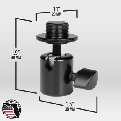 Gator Frameworks Ball-and-Socket Head Microphone Adapter with Angle Adjustment, (GFW-MIC-BALLHEAD-MT)