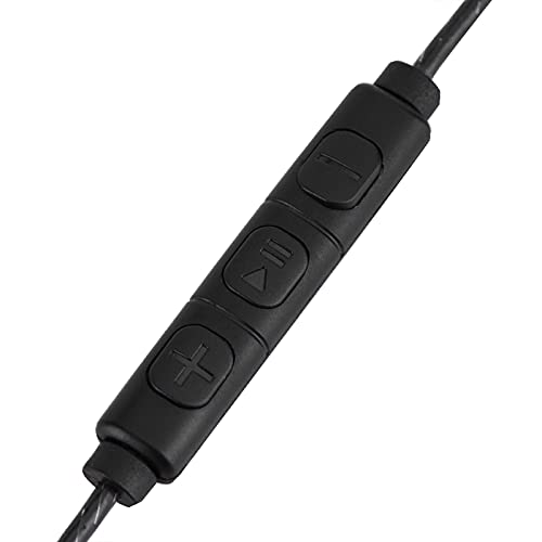 Replacement Earphone Cable, Upgraded Audio Cable with Mic for In-Ear Monitors, Durable Black for Musicians Commuters Gamers Fitness Enthusiasts