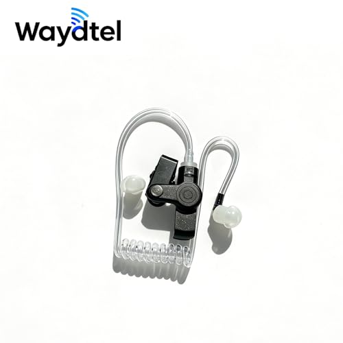 Acoustic Tube Walkie Talkie Noise Reduction Earpiece Surveillance Headset with Mic Compatible with 2 Pin Kenwood Two Way Radio(2pack)