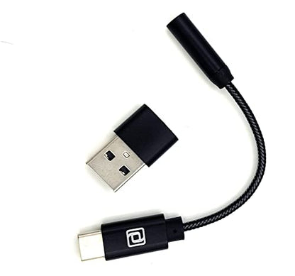 Rhodium USB C High Resolution Portable Headphone DAC Amplifier for Smartphone, Laptop, PC, and Tablet