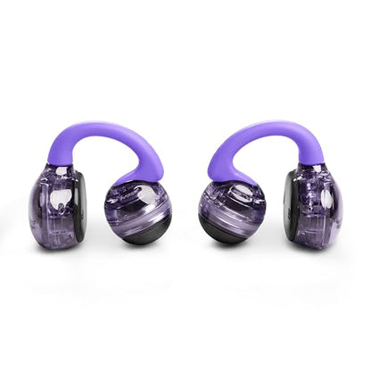 JBL Soundgear Clips Open Ear Headphones for Situational Awareness - Purple | Up to 32 Hours Total Playtime With Speed Charge, Sweat Resistant, Noise-Reducing Mics, App Control For Custom Audio - color: Purple