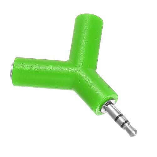 MECCANIXITY Headphone Splitter Adapter, 3.5mm Male to 2 Port Female Y Jack Aux Stereo Splitter for Phone Headset PS4 Switch Tablets, Green - color: Green
