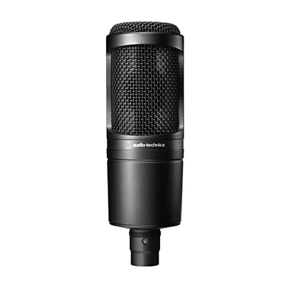 Audio-Technica AT2020 Cardioid Condenser Studio Microphone, Black (Renewed)