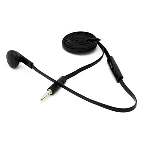 Mono Headset Compatible with Samsung Galaxy A25 5G/A15 5G Phones - Wired Earphone Single Earbud 3.5mm Headphone Flat Black
