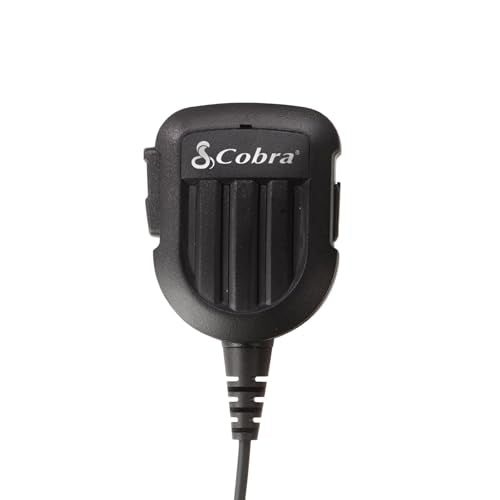 Cobra Shoulder Speaker Microphone | Speaker Mic with Push-To-Talk Button for Cobra Two-Way Radios with 2.5mm Plug - style: Shoulder Speaker Mic
