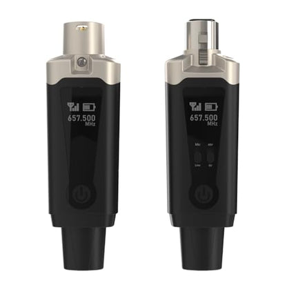 AirSync - Wireless XLR Transmitter and Receiver, UHF Microphone System | 150ft Range, Rechargeable Wireless Microphone Adapter for Dynamic & Condenser Microphones, Mixers, PA System, USB-C