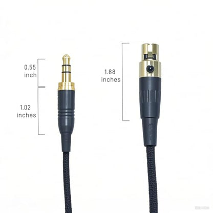 Braided Coiled Female MiniXLR to 3.5mm/1-4 TRS Headphone Cable | Long Stereo Audio Replacement Cable, with 1/8" to 6.35mm adapter, Compatible with Beyerdynamic AKG, Gold Plated, 13 Feet(4m)