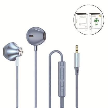 Wired in-Ear Headphones with Microphone, 3.5mm Jack Earphones | 3.5mm Jack Earphones with Remote and Mic. Compatible with Smartphones. Use in everyday routines. For practical routines. - color: Moonlight Blue 3.5mm Round Tip