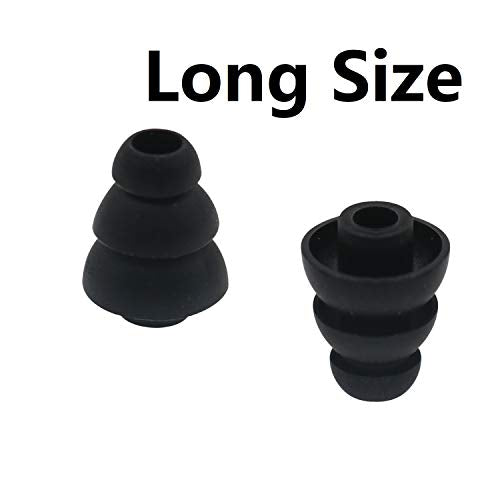 JNSA Triple Flange Noise Cancelling Ear gels Buds Ear Tips Compatible with S0NY, SENS0, Beat s Flex, Beat s X Earphones,Black PRO3FSM6P