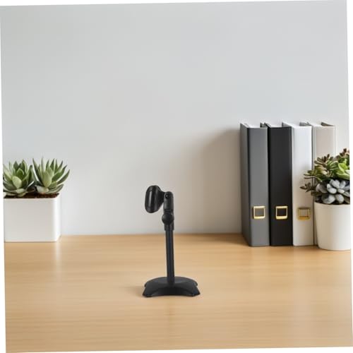 Toddmomy Adjustable Desktop Microphone Stand with Heavy Duty round Base, Compact and Portable Mic Table Stand Compatible with Handheld and Heavyweight Microphones for Podcasts