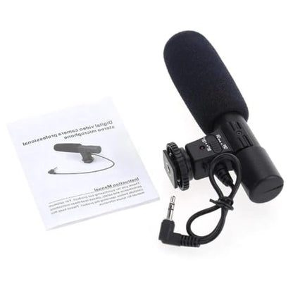 3.5mm Universal Microphone External Stereo Mic for Camcorders Digital Video Camera DSLR Camera Microphone Accessories Professional Stereo Microphone Recording Device External Microphone