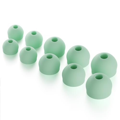 CURVD Earplug Replacement Tips Set, 5 Pairs XXS/XS/S/M/L, Noise Reduction Earbud Replacement Tips Soft Flexible Silicone Eartips Including XXS for the Smallest Ears, Earphones & Ear Buds - color: Mint