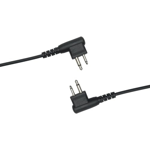 10-Pack C-Shape Earpiece Compatible with Motorola CP200D | 10-Pack, swivel C-hook ear hang, in-line PTT mic, M1 2-pin; Compatible with Motorola CLS1110 CP185 RDM2070D BPR40 DTR410