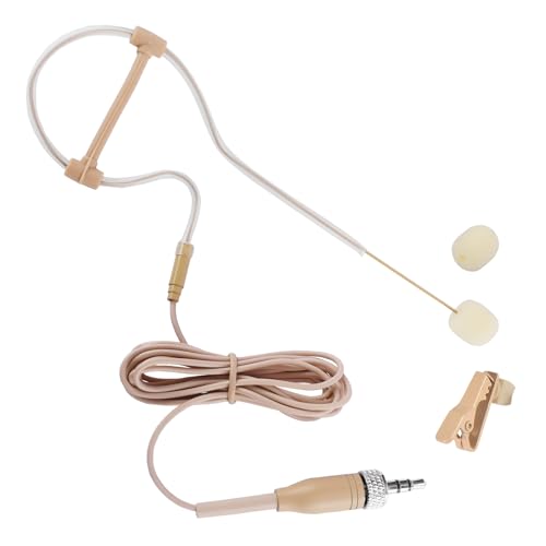 Headset Microphone Compatible with Sennheiser Wireless Bodypack 3.5mm Lock | Omnidirectional condenser capsule with hidden over-ear fit, windscreen, clear audio for stage, church, podcast, broadcast