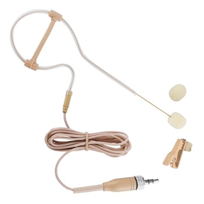 Headset Microphone Compatible with Sennheiser Wireless Bodypack 3.5mm Lock | Omnidirectional condenser capsule with hidden over-ear fit, windscreen, clear audio for stage, church, podcast, broadcast