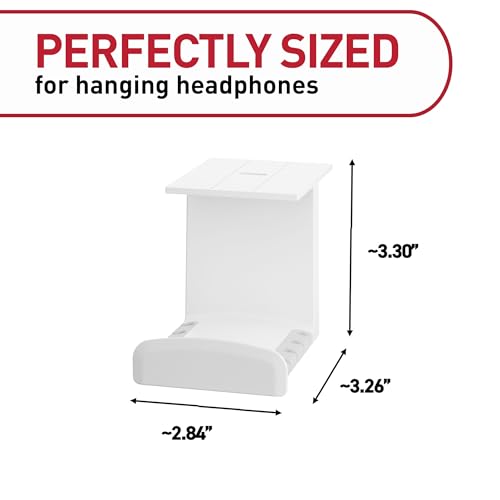 Command Headphone Hanger, 1 Hook, 4 Large Strips - color: White
