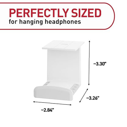 Command Headphone Hanger, 1 Hook, 4 Large Strips - color: White