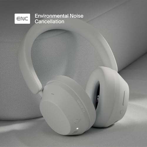 Clemm Preset Wireless Over-Ear Headphones, 95H Playtime, Bluetooth, 40mm Drivers, Built-in Mic, Memory Foam Earcups, Aux Cable Included, Foldable Design, Ivory - color: Ivory
