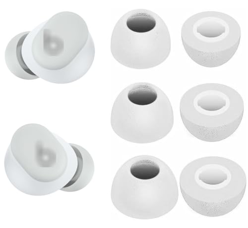 Replacement Memory Foam Tips Foam Sleeves Earbuds Tips Compatible with Beats Solo Buds, [Noise Cancelling] 6PCS 3Pairs S/M/L Gray 2143PG - color: Gray