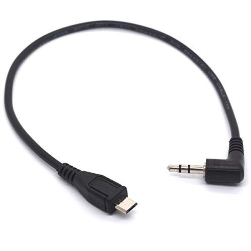 Angled 3.5 mm to Micro USB Cable Adapter (20cm) | Convert Micro USB B 5 Pin Male to 3 Pole 3.5mm Male Jack Aux Audio for Intercom Tower Urban Samsung Galaxy (3.5 to Micro) - color: 3.5 To Micro