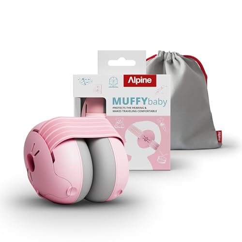 Alpine Muffy Baby Ear Muffs Noise Protection | Toddler Ear Protection | For babies up to 4 years | 24dB Sound Reduction | Baby Hearing Protection | Noise Reduction | Baby Essentials New Mom Gifts - color: Blush