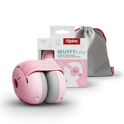 Alpine Muffy Baby Ear Muffs Noise Protection | Toddler Ear Protection | For babies up to 4 years | 24dB Sound Reduction | Baby Hearing Protection | Noise Reduction | Baby Essentials New Mom Gifts - color: Blush