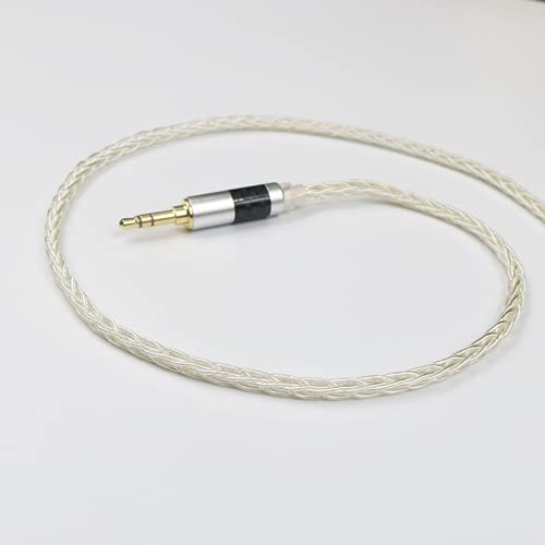 MMCX 3.5MM Upgrade Earphone Cable 8Core Silver Plated Copper Upgrade Detachable Earphone Wire for Shure 846 535 Tin Audio T2 Plus P1 (3.5MM, MMCX)