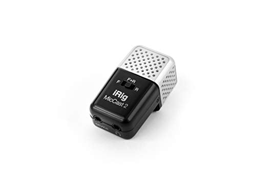 IK Multimedia iRig Mic Cast 2 mini Vocal Microphone with Front, Rear, Omni Recording, for Podcast, Video, Streaming and More - Compatible with iPhone, iPad, Android and All Popular apps - style: iRig Cast 2